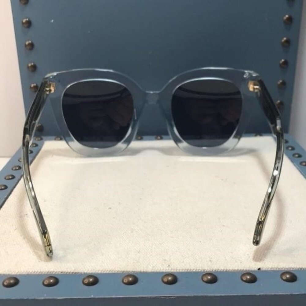 New Authentic Gucci GG0564S 003 Light Blue Cat-Eye Sunglasses Blue Lenses - Picture 13 of 15